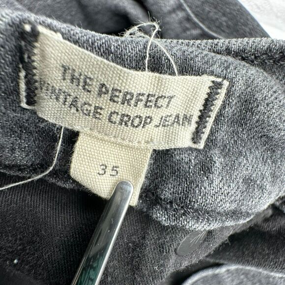 MADEWELL | Size 35 Perfect Vintage Crop Jeans Stretch Denim Pants Gray Black - Picture 6 of 13